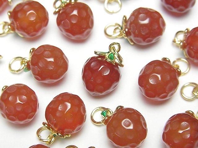 紅瑪瑙草莓吊飾 3入