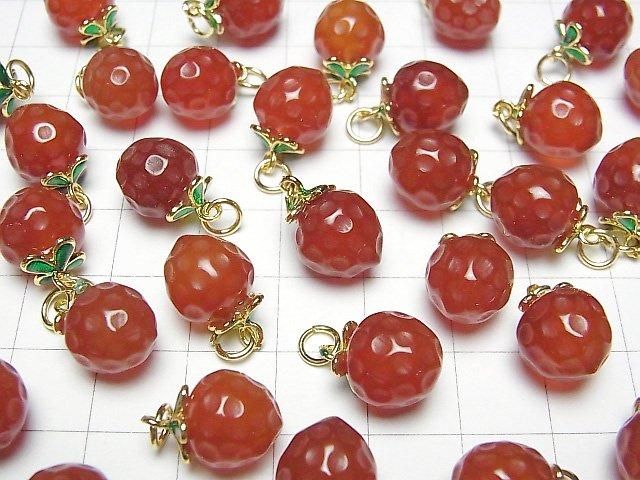 紅瑪瑙草莓吊飾 3入