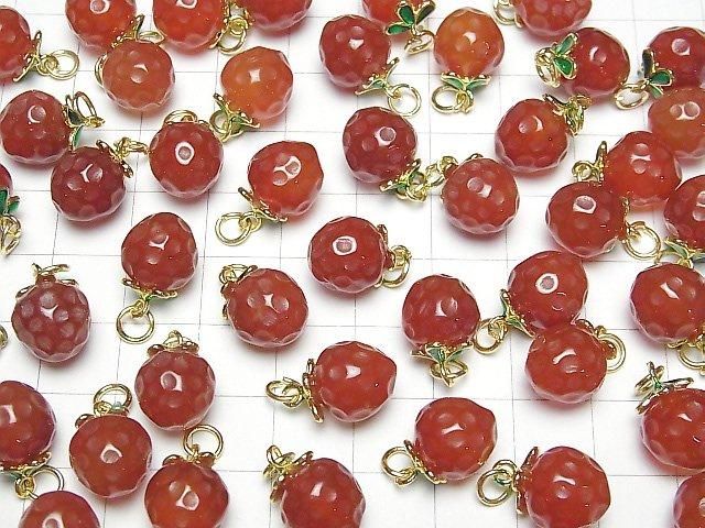 紅瑪瑙草莓吊飾 3入