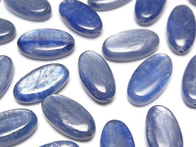 Kyanite AA++ Half Drilled Hole Oval 15x8mm 4pcs