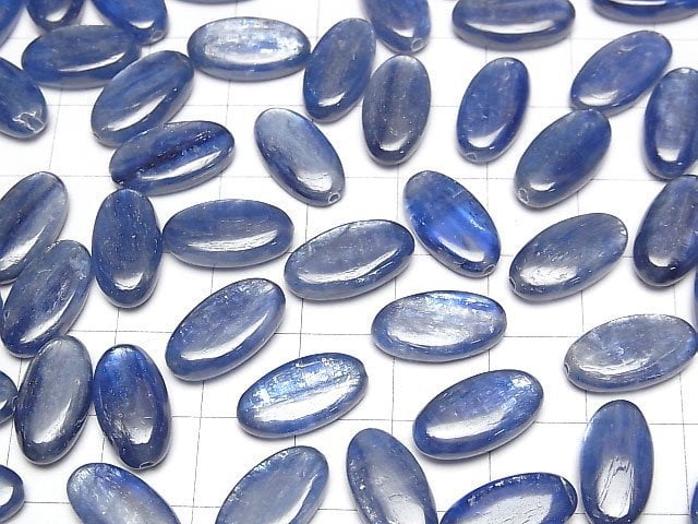 Kyanit AA++ halb durchbohrtes Oval 15x8mm 4 Stück