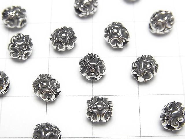 Silver925 with design, Round 6mm, 1pc