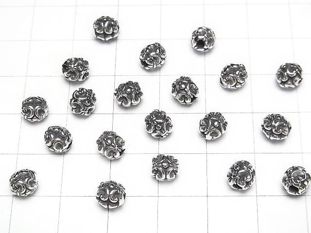 Silver925 with design, Round 6mm, 1pc
