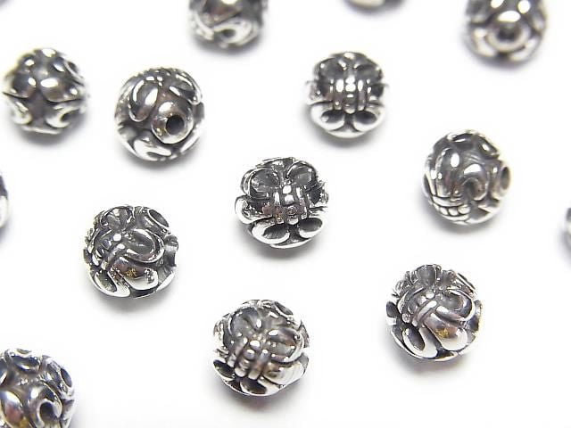 Silver925 with design, Round 6mm, 1pc