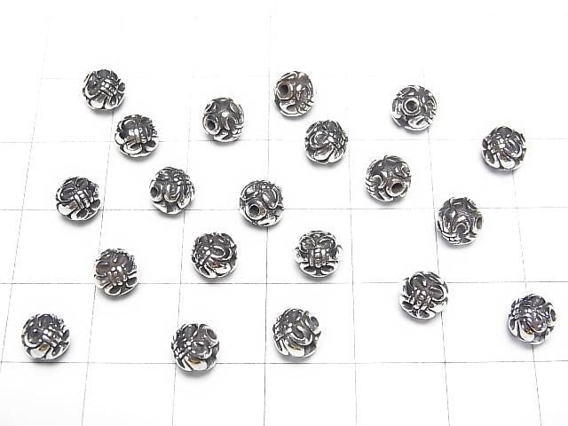 Silver925 with design, Round 6mm, 1pc