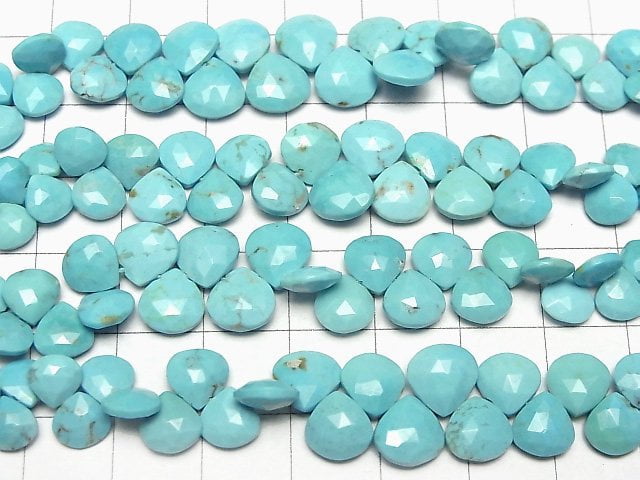Arizona Kingman Türkis AA+ Kastanien-facettierte Briolette Halb- oder 1 Strang Perlen (ca. 6 Zoll/14 cm)