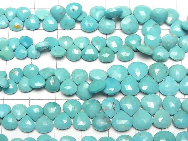 Arizona Kingman Türkis AA+ Kastanien-facettierte Briolette Halb- oder 1 Strang Perlen (ca. 6 Zoll/14 cm)