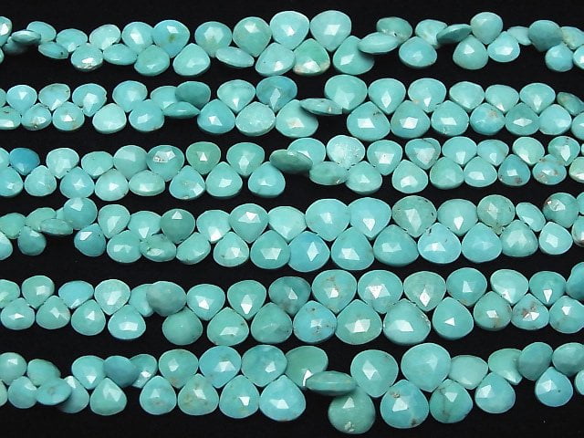 Arizona Kingman Türkis AA+ Kastanien-facettierte Briolette Halb- oder 1 Strang Perlen (ca. 6 Zoll/14 cm)