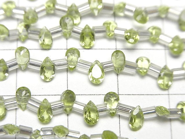 High Quality Peridot AAA Pear shape Faceted 5x3mm half or 1strand beads (38pcs )