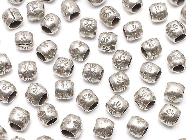 Rondelles Karen argentées à motifs 3x3x3mm 5 pièces