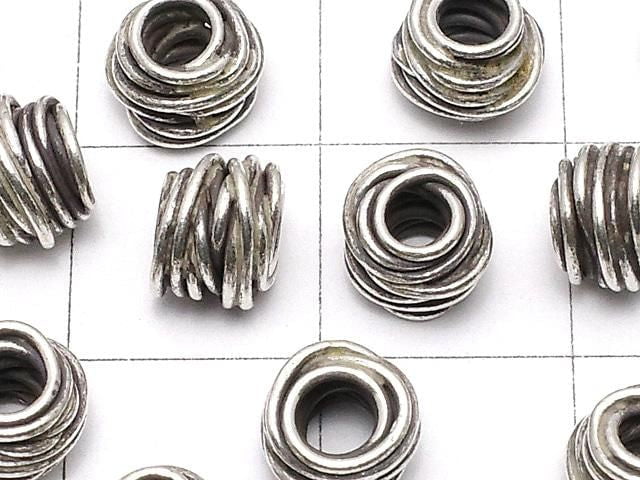 Karen Silver Rondelle 6x6x5mm Oxidized Finish 2pcs
