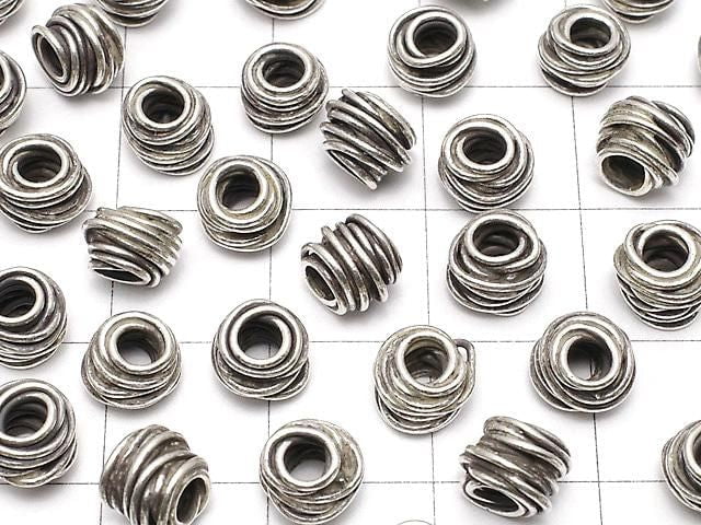 Karen Silver Rondelle 6x6x5mm Oxidized Finish 2pcs