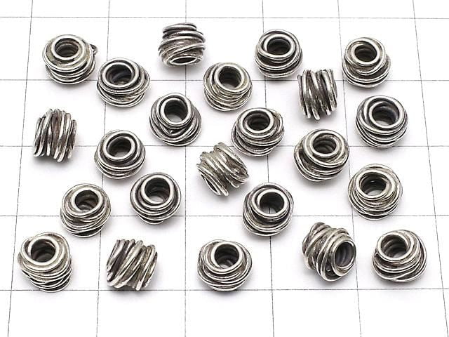 Karen Silver Rondelle 6x6x5mm Oxidized Finish 2pcs