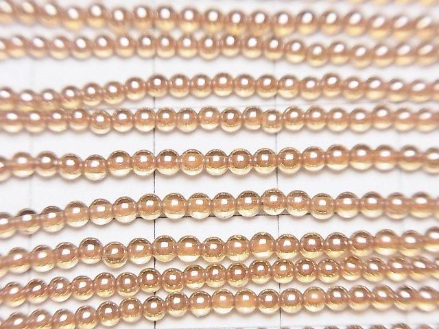 Champagne Aura Crystal Quartz AAA Round 2mm 1strand beads (aprx.15inch/36cm)