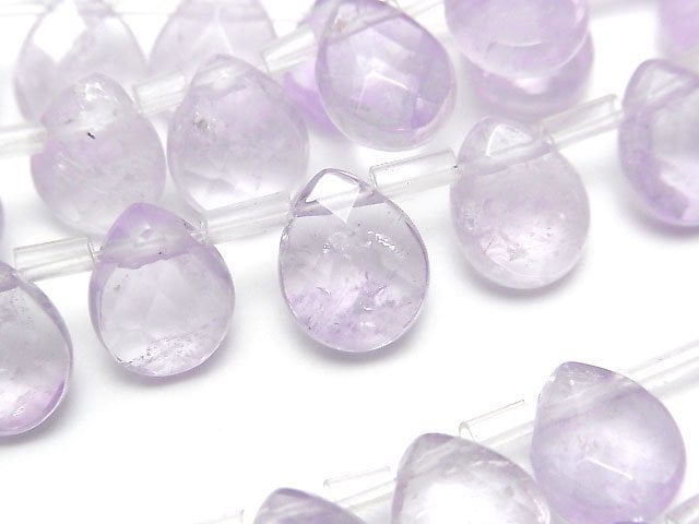 Pink Amethyst AA++ Faceted Pear Shape 10x8mm half or 1strand beads (aprx.14inch/34cm)
