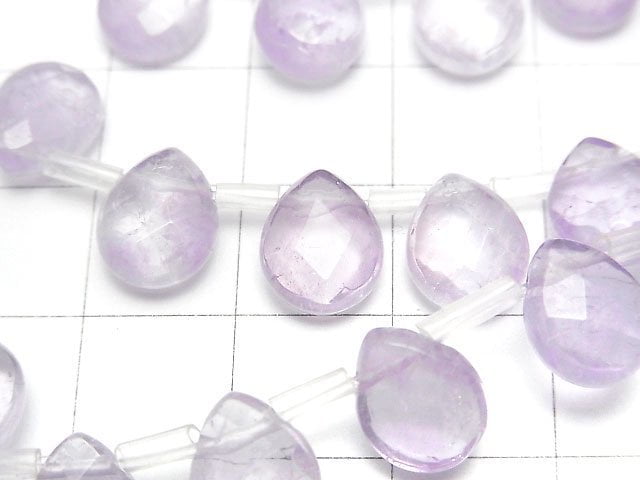 Pink Amethyst AA++ Faceted Pear Shape 10x8mm half or 1strand beads (aprx.14inch/34cm)