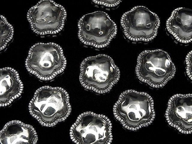 Kristall AAA- CZ Fassung Blütenmotiv Durchgangsart 20mm 1 Stück