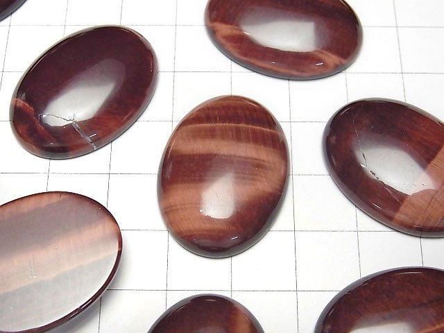 Red Tiger's Eye AA++ Oval Cabochon 30x22mm 1pc