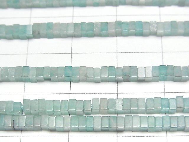 Amazonite AA Square Rondelle (Disc) 2.5x2.5x1.5mm 1strand beads (aprx.15inch/37cm)
