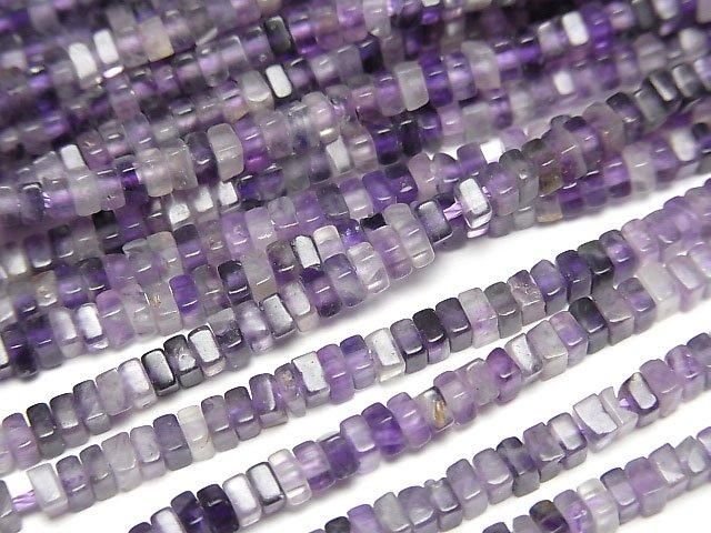 Purple Fluorite AA++ Square Rondelle (Disc) 2.5x2.5x1.5mm 1strand beads (aprx.15inch/37cm)