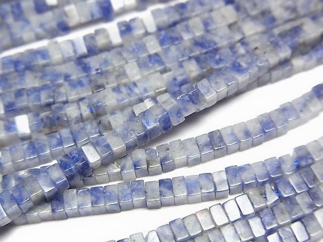 Blue Quartz Square Rondelle (Disc) 2.5x2.5x1.5mm 1strand beads (aprx.15inch/37cm)
