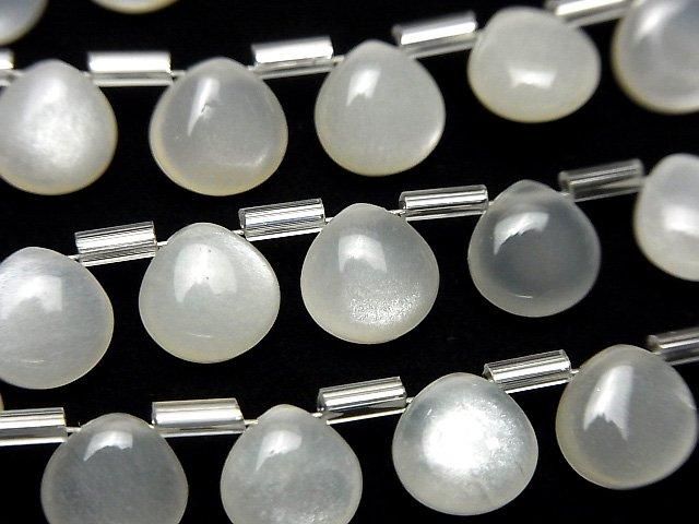 High Quality White Moonstone AAA- Chestnut (Smooth) 8x8mm half or 1strand beads (18pcs)