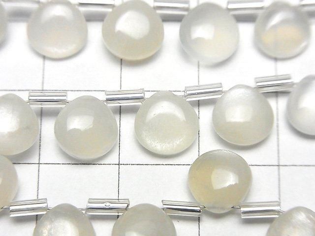 High Quality White Moonstone AAA- Chestnut (Smooth) 8x8mm half or 1strand beads (18pcs)