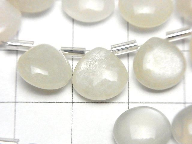 High Quality White Moonstone AAA- Chestnut (Smooth) 10x10mm half or 1strand beads (18pcs)