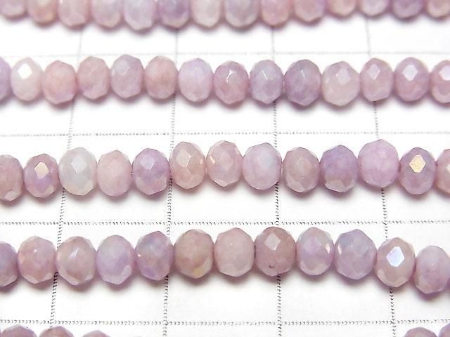 Glasperlen facettierte Knopf-Rondelle 4,5x4,5x3,5mm Rosa x Lila AB 1Strang Perlen (ca. 16 Zoll/40 cm)