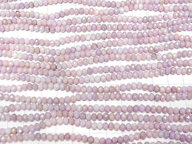 Glasperlen facettierte Knopf-Rondelle 4,5x4,5x3,5mm Rosa x Lila AB 1Strang Perlen (ca. 16 Zoll/40 cm)