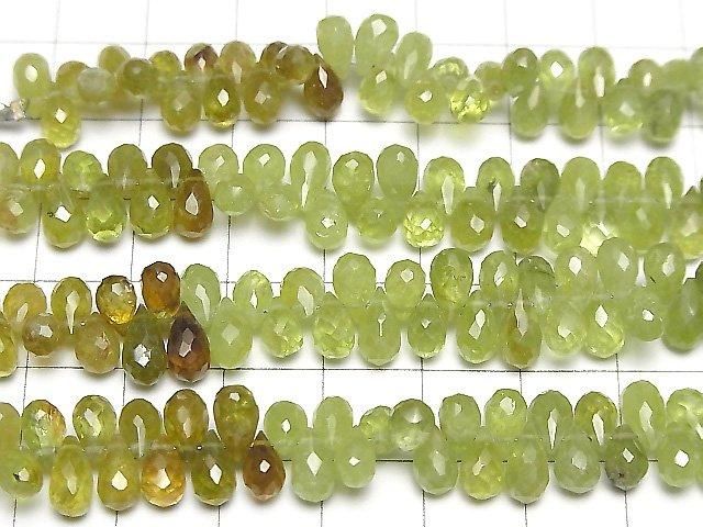 High Quality Sphene AAA- Drop Faceted Briolette half or 1strand beads (aprx.7inch/18cm)