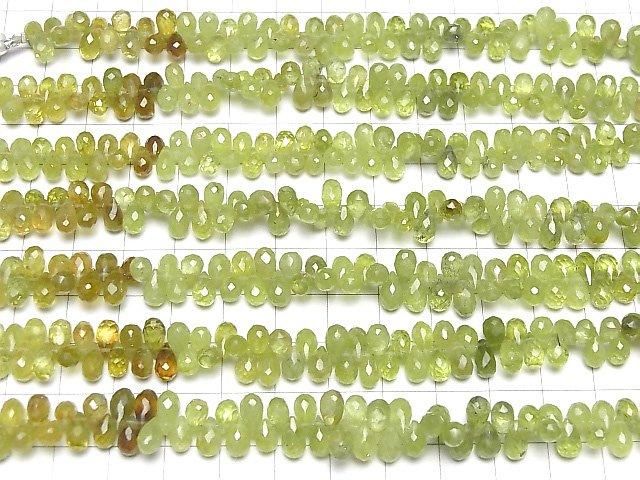 High Quality Sphene AAA- Drop Faceted Briolette half or 1strand beads (aprx.7inch/18cm)