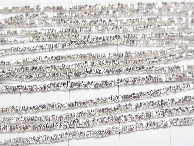 Karen Silver Chips (Discs) 1.5x1.5x1mm White Silver 1/8 or 1-strand beads (approx. 26 inches/64 cm)