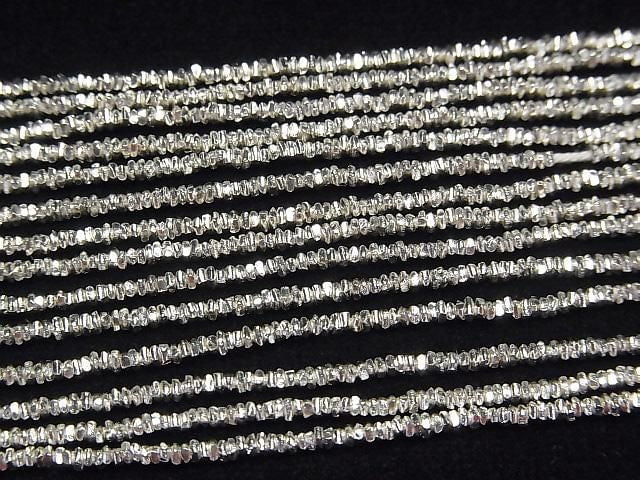 Karen Silver Chips (Discs) 1.5x1.5x1mm White Silver 1/8 or 1-strand beads (approx. 26 inches/64 cm)