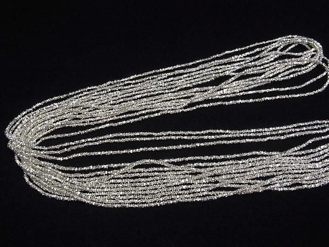 Karen Silver Chips (Discs) 1.5x1.5x1mm White Silver 1/8 or 1-strand beads (approx. 26 inches/64 cm)