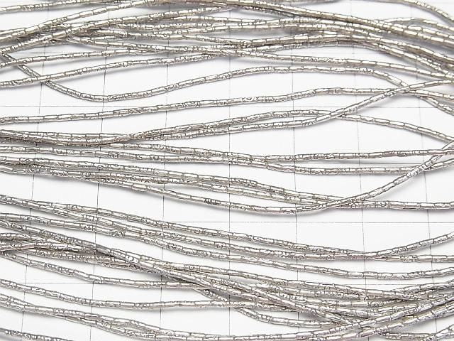 Karen Silver Patterned Tube 2.3x1x1mm Half or 1-strand beads (approx. 27inch/68cm)
