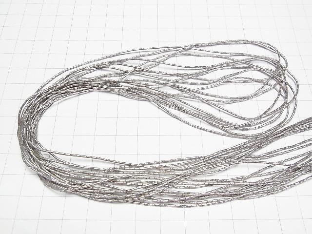 Karen Silver Patterned Tube 2.3x1x1mm Half or 1-strand beads (approx. 27inch/68cm)