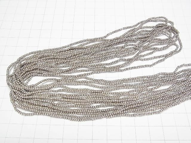 Karen Silver Patterned Rondelle Beads 2x2x1.5mm 1/8 or 1-strand (approx. 27inch/68cm)