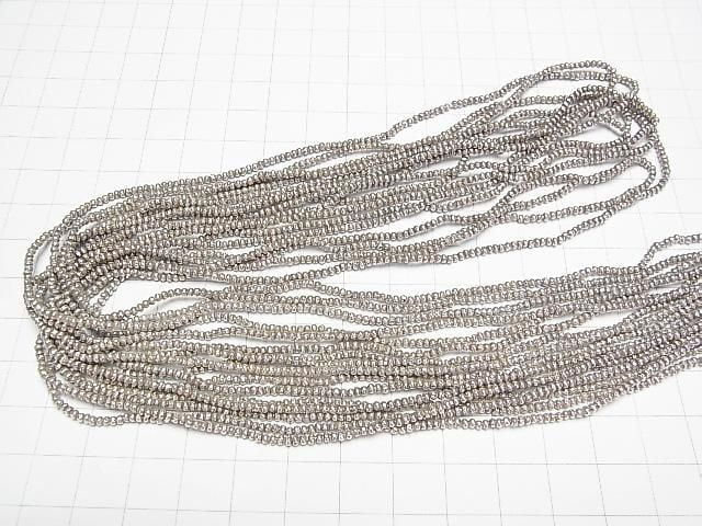 Karen 銀色圖案扁珠 2x2x1.5mm 1/8 或 1串珠子 (約 26 英吋/66 公分)