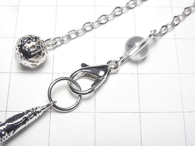 Kristall AAA Pendel 65x14x14mm mit Kette Silberfarbe 1Stück