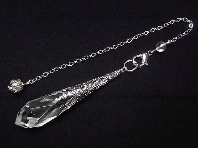 Kristall AAA Pendel 65x14x14mm mit Kette Silberfarbe 1Stück
