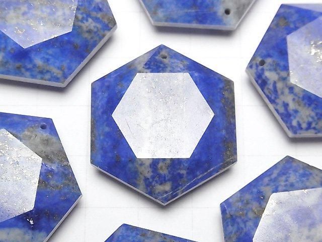 Lapislazuli AA Hexagram 32x28mm 1pc
