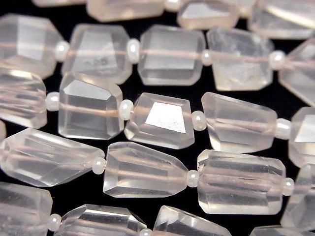 Rose Quartz AA++ Faceted Nugget 1strand beads (aprx.13inch/32cm)