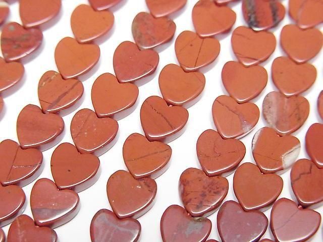 Red Jasper Vertical Hole Heart 6x6mm 1strand beads (aprx.15inch/36cm)