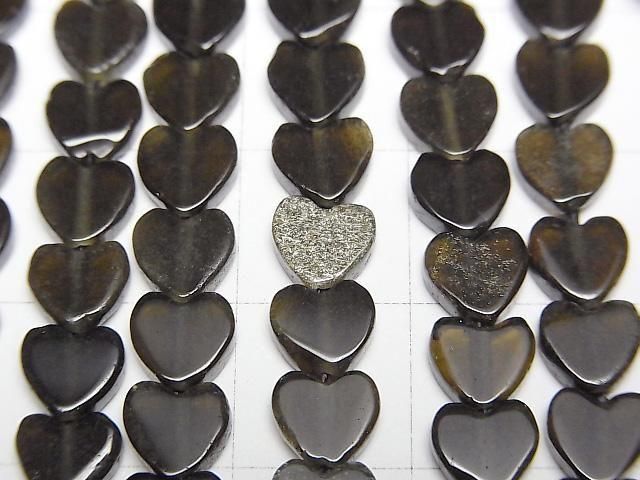 Golden Obsidian Vertical Hole Heart 6x6mm 1strand beads (aprx.15inch/36cm)