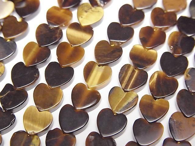 Yellow Tiger's Eye AA++ Vertical Hole Heart 6x6mm 1strand beads (aprx.15inch/36cm)