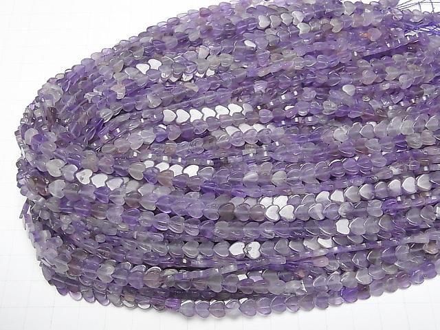 Amethyst AA Vertikales Loch Herz 6x6mm 1 Strang Perlen (ca. 36cm/15 Zoll)
