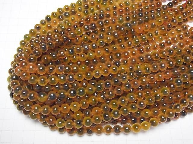 Orange Tapioka-Achat Rund 8mm 1Strang Perlen (ca. 15Zoll/36cm)