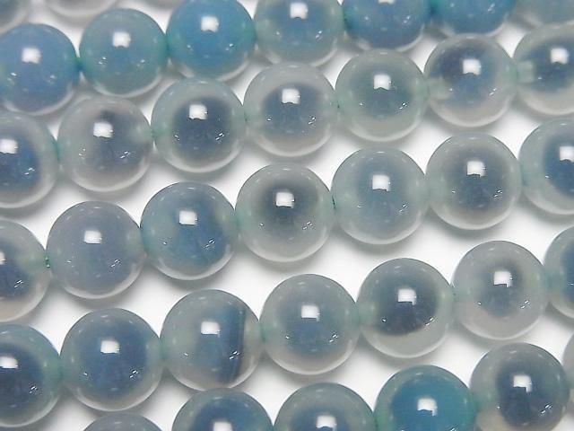 Green color Tapioca Agate Round 8mm 1strand beads (aprx.15inch/36cm)