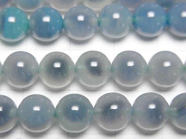 Green color Tapioca Agate Round 8mm 1strand beads (aprx.15inch/36cm)